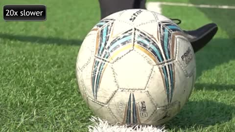 Football kick in slow motion