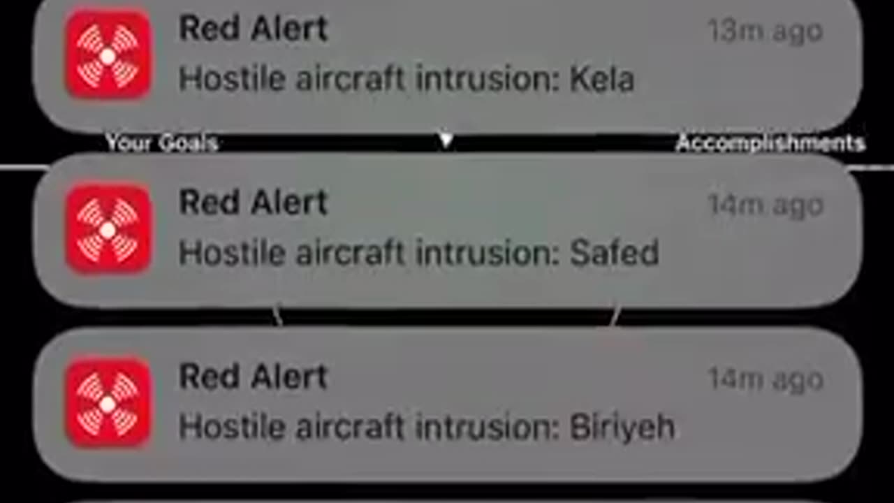 Alerts in northern Israel