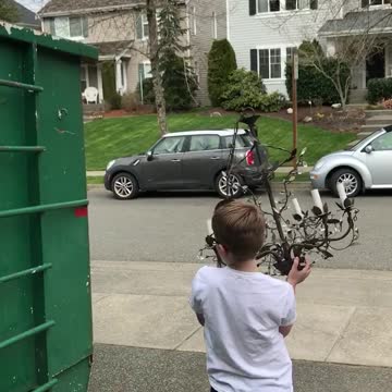 Kid Shatters Chandelier Trying To Throw It In Dumpster