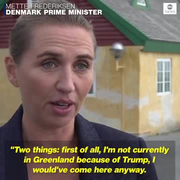 Denmark PM Mette Frederiksen reacts to Trump's offer to buy Greenland
