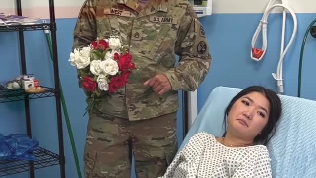 Military husband surprise his sick wife!❤️ #Shorts