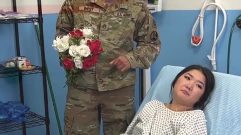 Military husband surprise his sick wife!❤️ #Shorts​