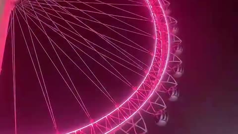 Beautiful Ferris wheel at night