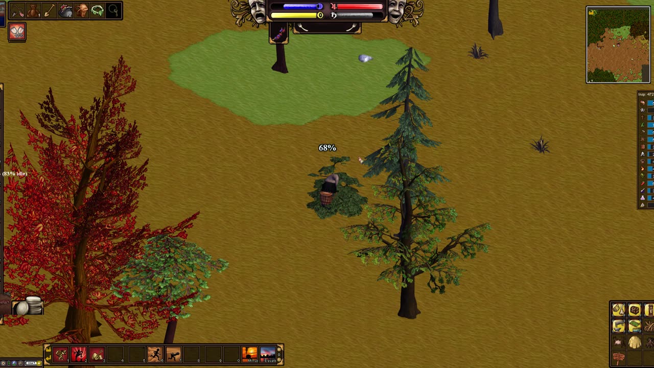 Salem The Game crafting mmo transplanting an acorn bush!