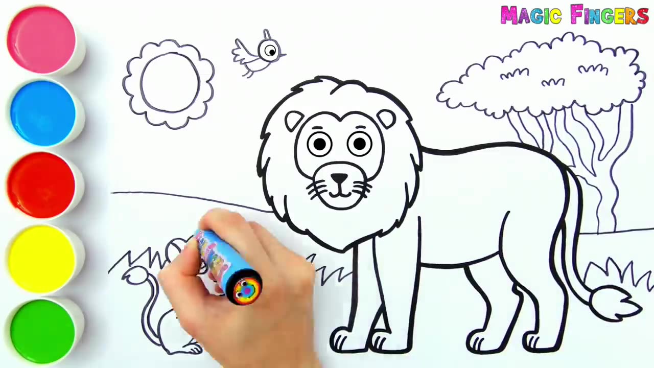 Loin drawing panting colors for kids