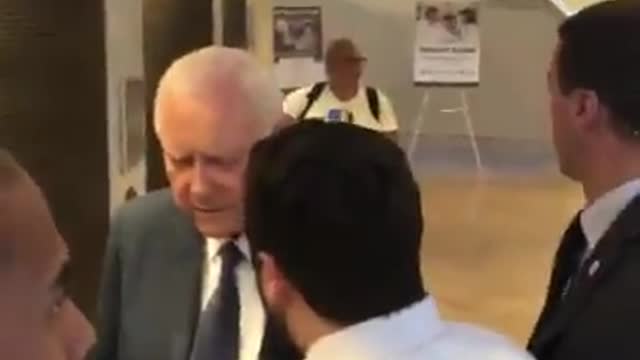 Orrin Hatch waves off unhinged leftist protesters