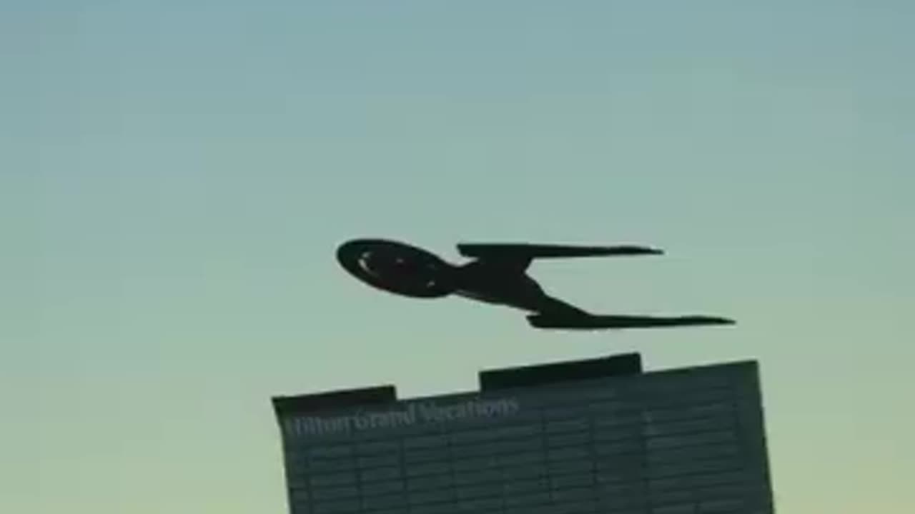 USS Discovery over Vegas