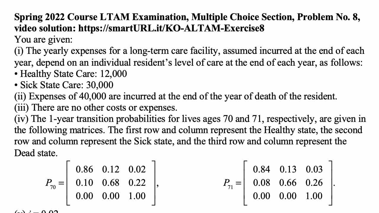 Exam ALTAM exercise for May 13, 2022