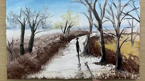 Acrylic painting contemporary art landscape #painting