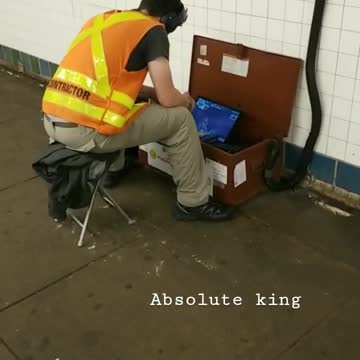 Guy playing fortnite montrose ave subway station