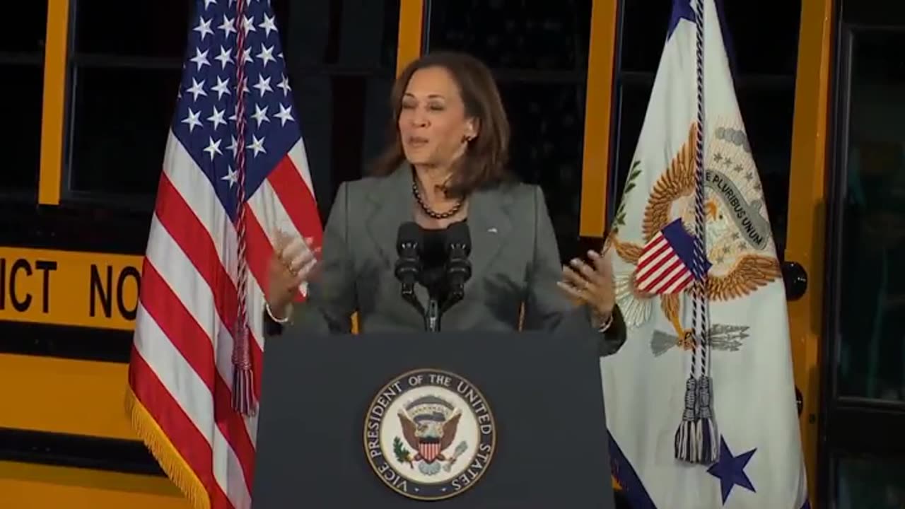 Kamala: Who doesn't love a yellow school bus, right?