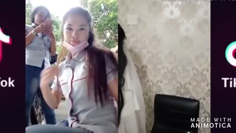 Creepy White Lady prank on Tiktok kids getsscared so the run away screaming