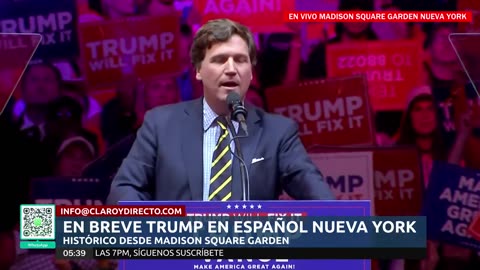 Tucker Carlson EN ESPAÑOL en Mitin Trump en Madison Square Garden Nueva York