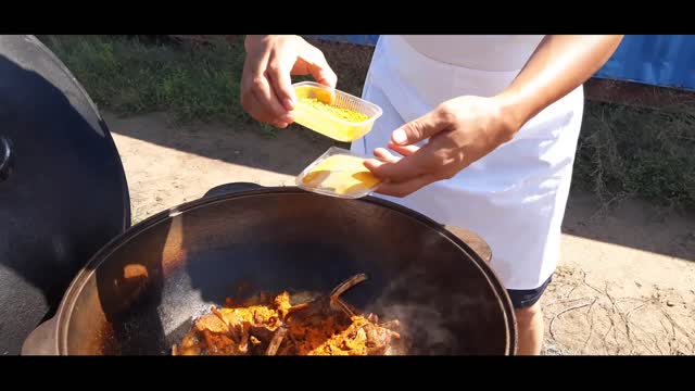 Festive Uzbek Pilaf on a fire. 2 episode