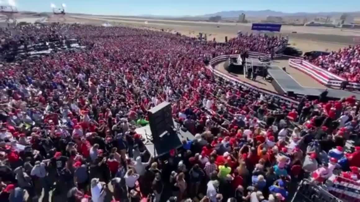 Drone eye view to see almost everyone at Rally (Peaceful Protest)