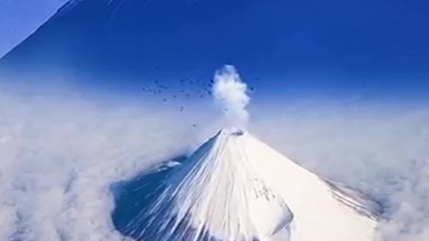 Frost with mountains and clouds