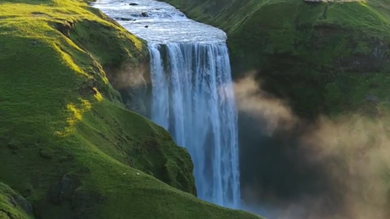 Skógafoss from a different perspective. A must-visit in Iceland