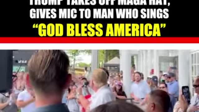 Stunning display: Trump hands mic to man who sings "God Bless America" at LIV Bedminster