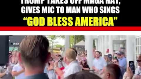 Stunning display: Trump hands mic to man who sings "God Bless America" at LIV Bedminster