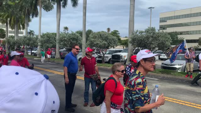 Trump 75 th birthday flag wave