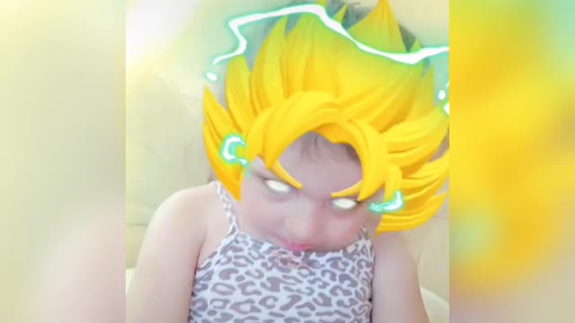 Funny child becoming super Saiyan