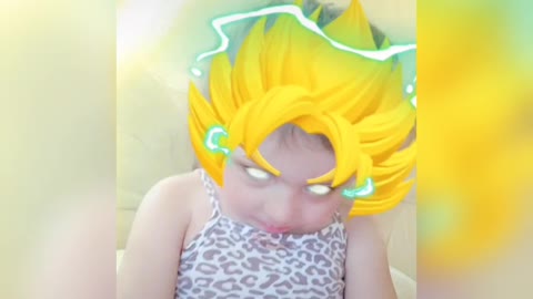 Funny child becoming super Saiyan