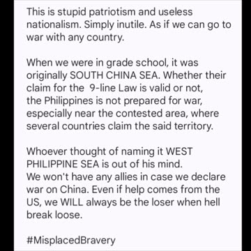 I AM A FILIPINO AND THE WEST PHILIPPINE SEA IS OURS