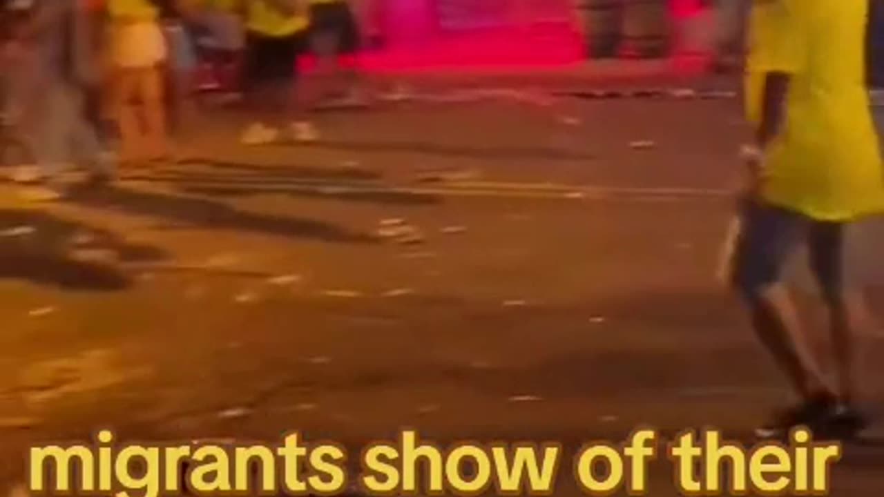 Migrants show of their appreciation for letting them in the USA