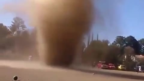 A small tornado during a game of football