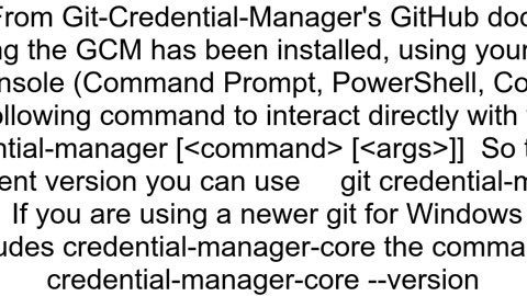 How to determine the version of Git Credential Manager for Windows