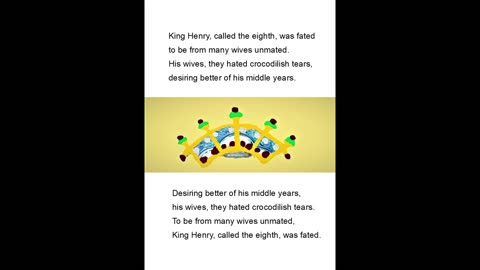King Henry VIII of England, a double clerihew poem sung acapella
