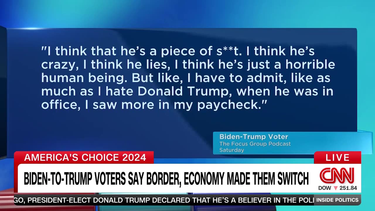 Voter tells CNN she voted for Trump despite comparing him to feces