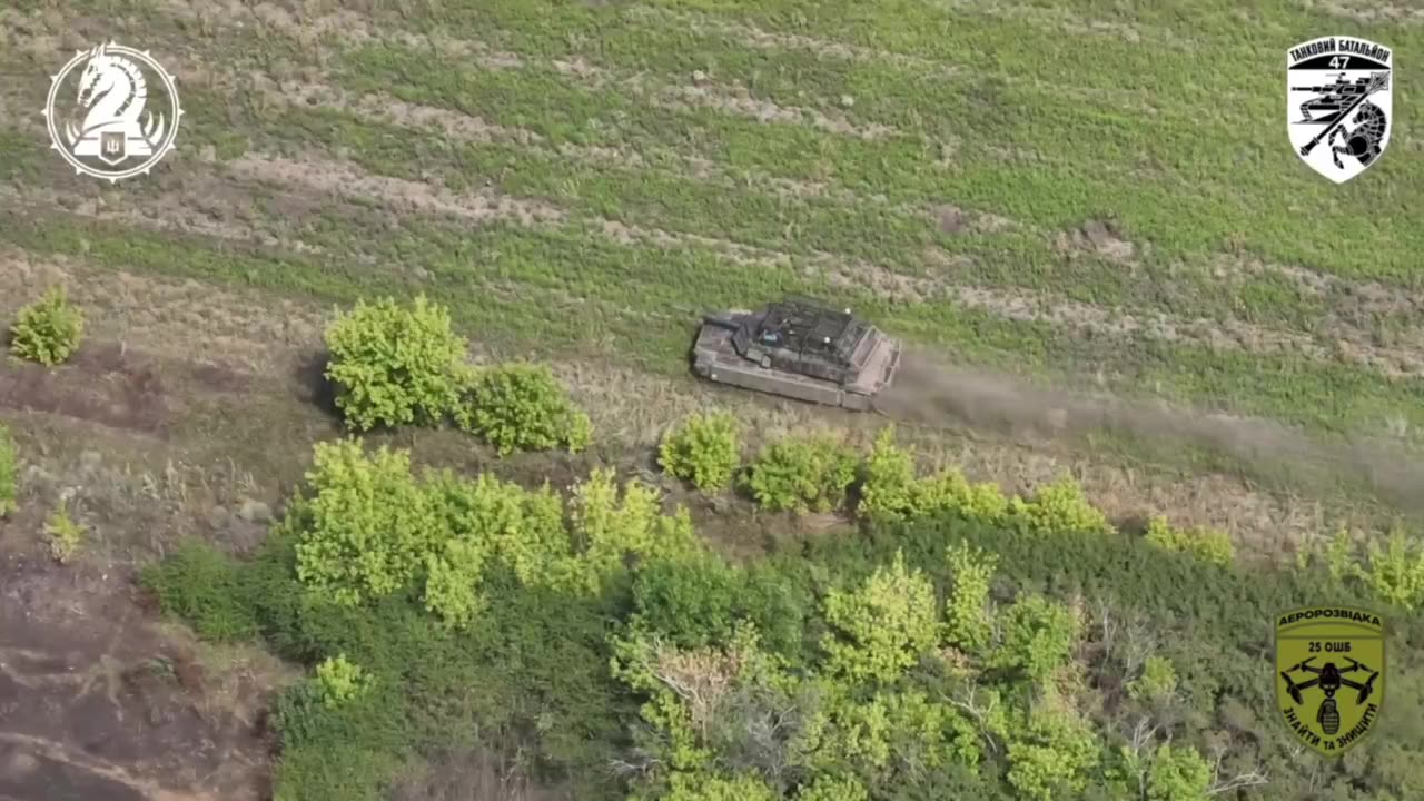 Ukrainian Abrams Tank Firing On Russian Positions