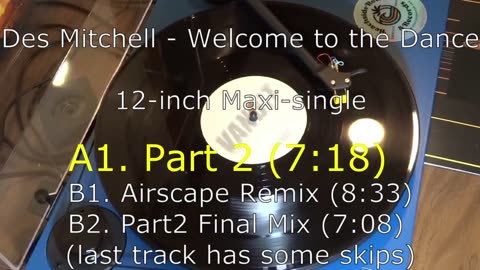 Vinyl single: Des Mitchell - Welcome to the Dance (1999)