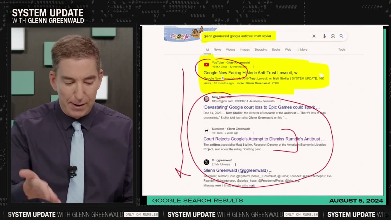 Glenn Greenwald Proves How Google BURIES Its Competitors