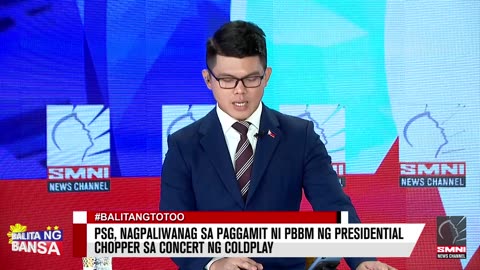 PSG, nagpaliwanag sa paggamit ni PBBM ng presidential chopper sa concert ng Coldplay