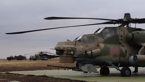 Russian Mi-28NM helicopter destroys Armed Forces of Ukraine in border area Kursk region