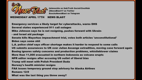 Wednesday, April 17, 2024 News Blast