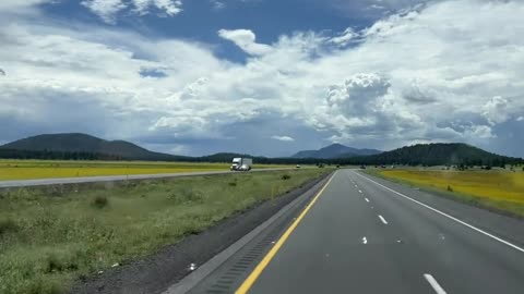 The view of driving on the top of Arizona mountain