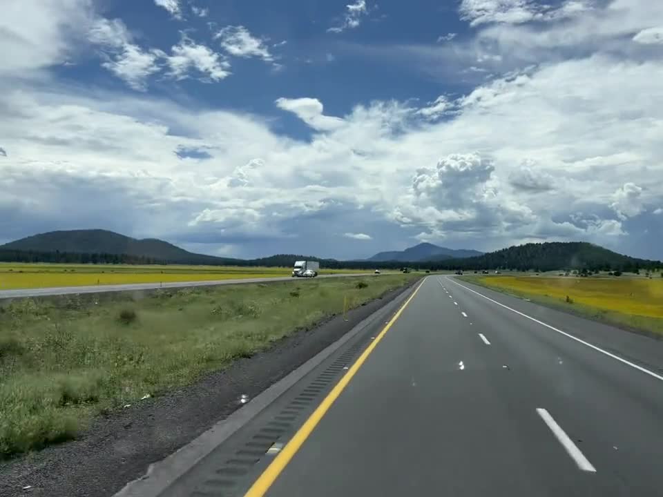 The view of driving on the top of Arizona mountain