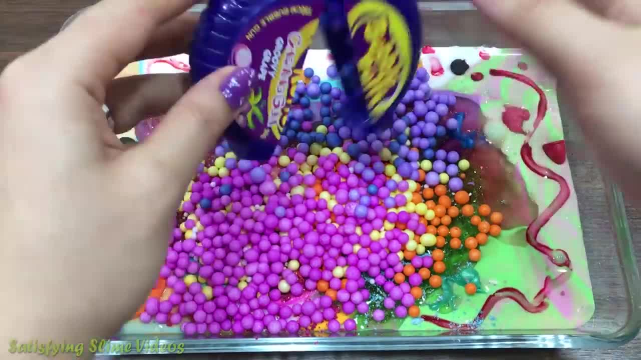 Mixing Makeup and Floam into Store Bought Slime ! SlimeSmoothie Satisfying Slime (1)