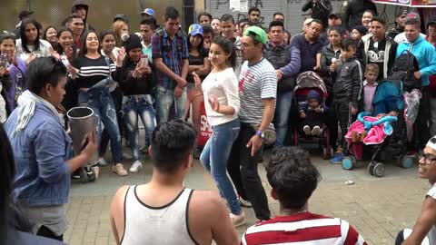 Dancing in the streets of Bogotá, Colombia