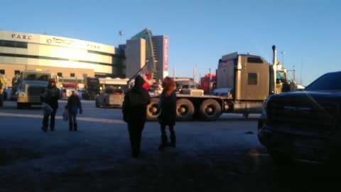 FreedomConvoy2022 Secondary Protest-Supplies and Trucks galore!