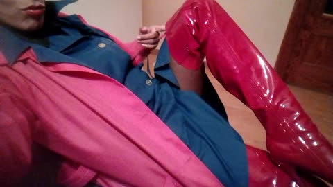 Loving the Red PVC boots take 2