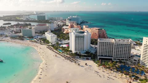 flying over cancun hotel zone