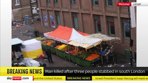 Man killed after three people stabbed at East Street Market in south London