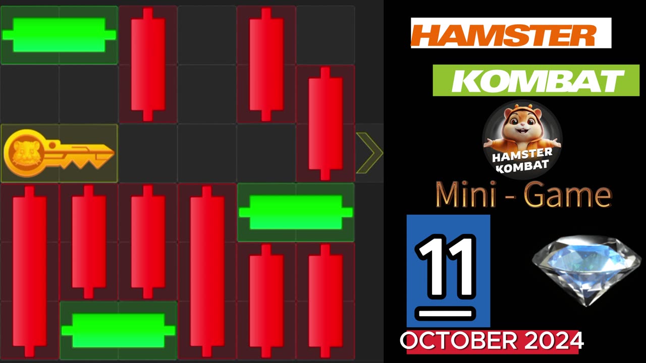 11 October Mini Game 100% Solved | Hamster Kombat Mini Game Puzzle Today 10 October #hamsterkombat