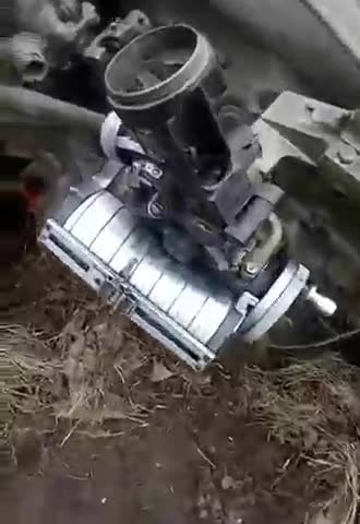 Zaporozhye region. Tokmok. Abandoned Ukrainian anti-tank gun MT-12 Rapira