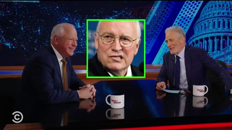 Jon Stewart FREAKS OUT Over Dick Cheney's Endorsement of Harris-Walz