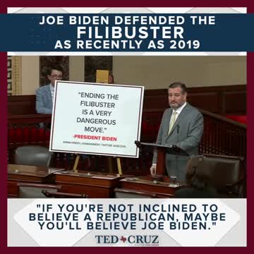 Ted Cruz Makes Joe Biden Eat His Words on Filibuster